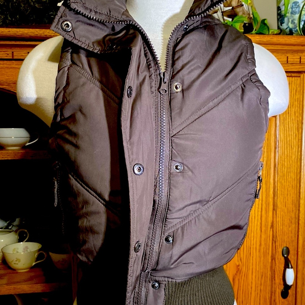 Urban Behavior Brown Vest, Zip up with snap closures